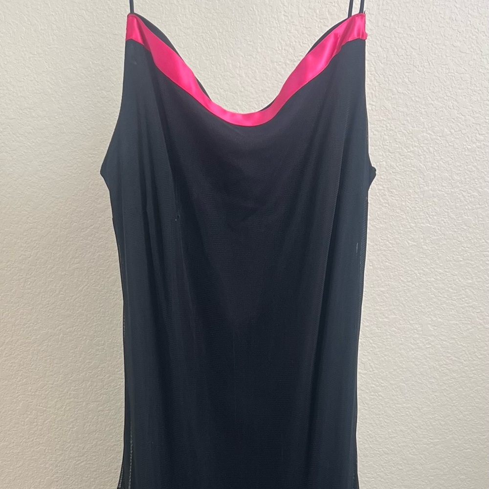 Black and Pink Sleeveless Dress